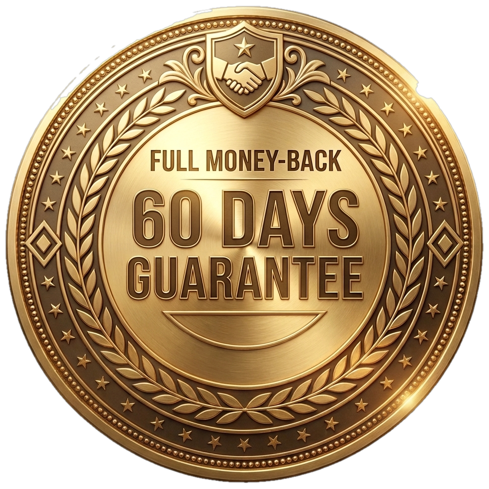 Full money-back 60 days guarantee seal